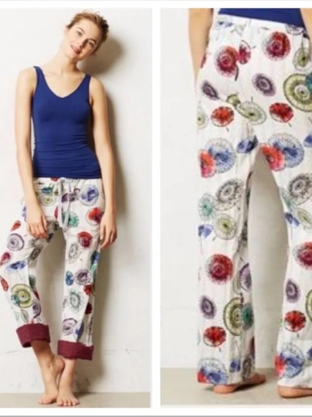 Anthropologie Eloise Umbrella Drawstring lounge pajama pants. Small.